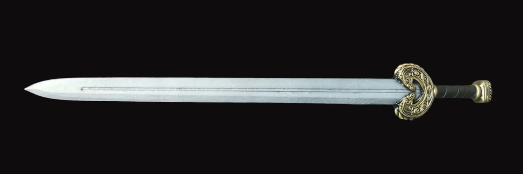 larp sword with horse motifs