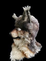 Latex wolf mask with moving ears