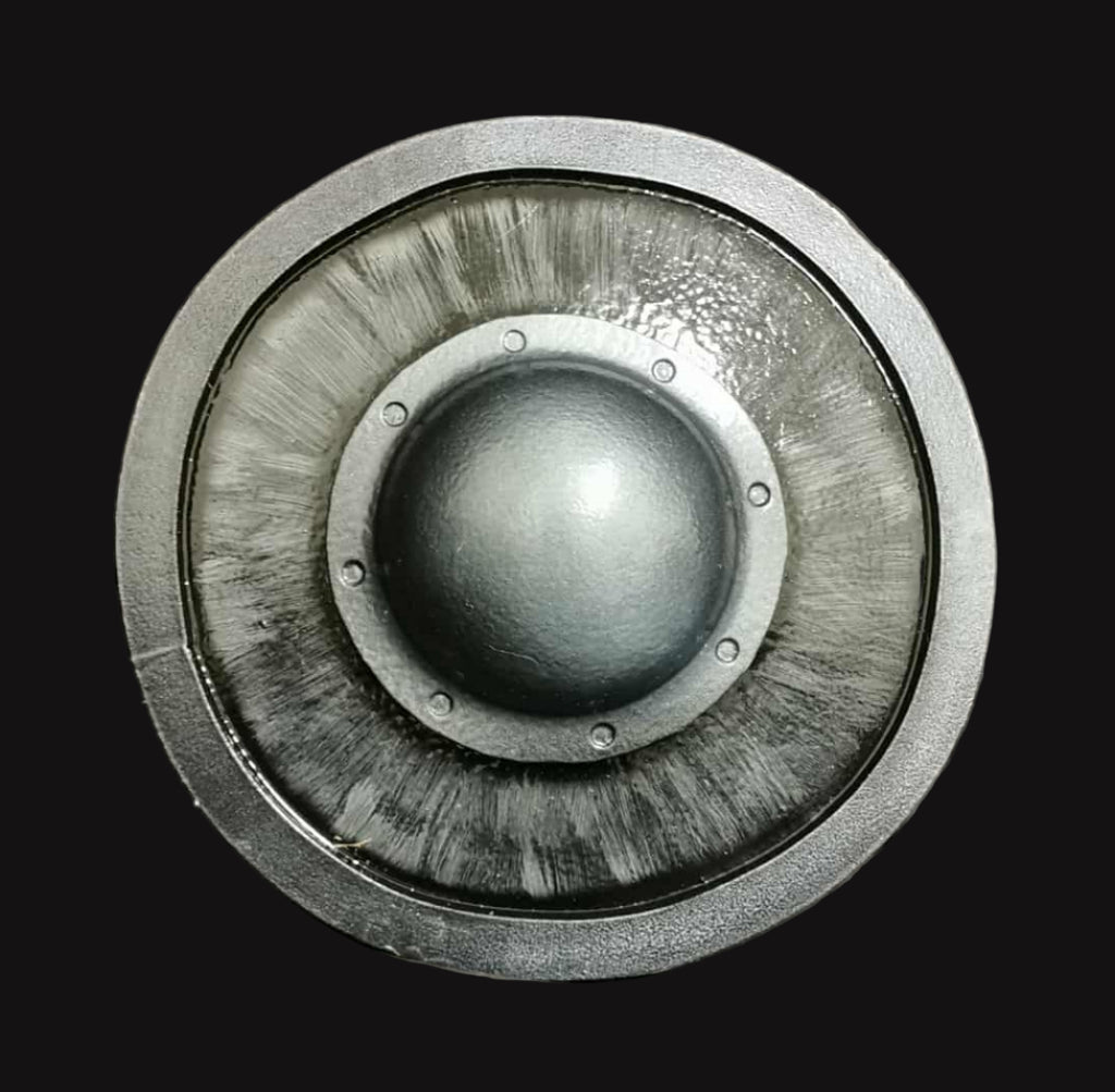 LARP Domed Buckler 13" – Dark Wood Finish | UK-Safe Foam Shield