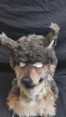 Latex wolf mask with moving ears